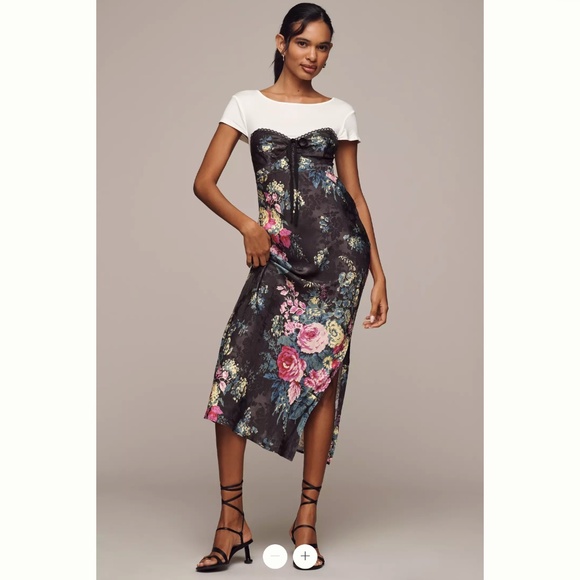 By Anthropologie Twofer Midi Slip Dress - Picture 1 of 3